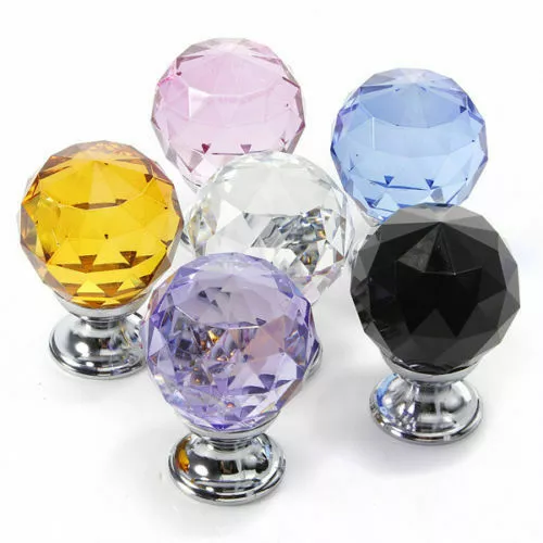 Diamond Crystal Cupboard Cabinet Dresser Drawer Wardrobe Door Knobs Handle Pull