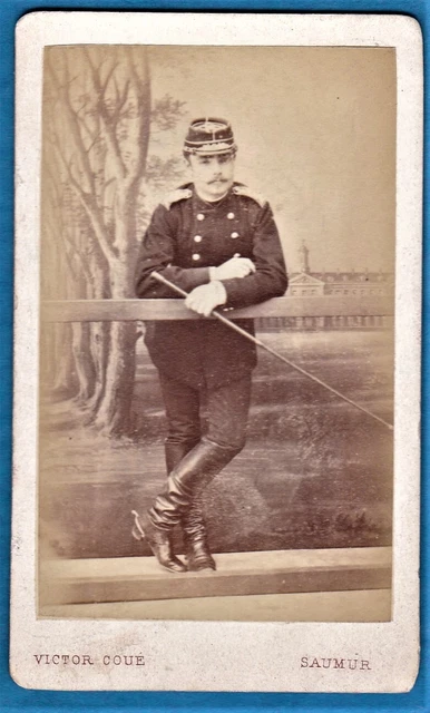cdv photo army cavalry school officer cadre noir Saumur 1875 militaire cavalerie