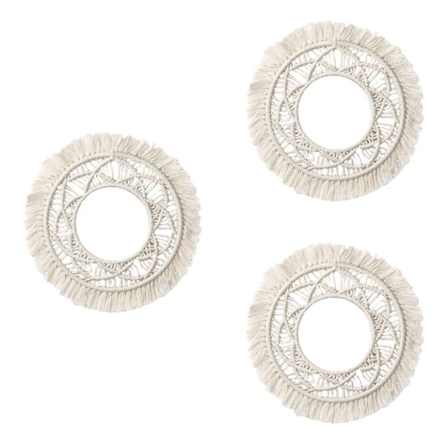 3 pcs Baumwolle Seil Tapisserie Tragbare Durable Runde Hängen Anhänger