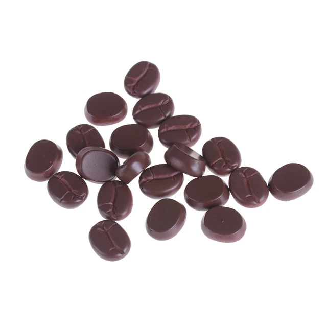 20pcs Resin Coffee Beans Simulation Coffee Bean Dollhouse Miniatures Food Dec&SA