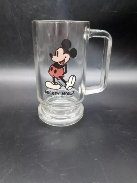 VTG Walt Disney Productions Mickey Mouse Handled Glass Mug
