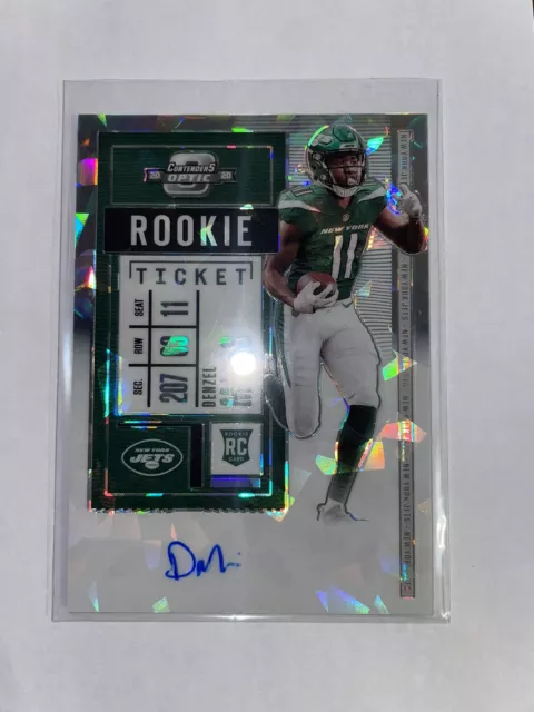 2020 Panini Contenders Optic Denzel Mims Rookie Auto Cracked Ice /22 Jets