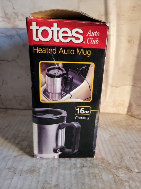 New Heated Auto Mug Insulated Cup By Totes 16 oz 12V DC Adapter Cord. (PB6)