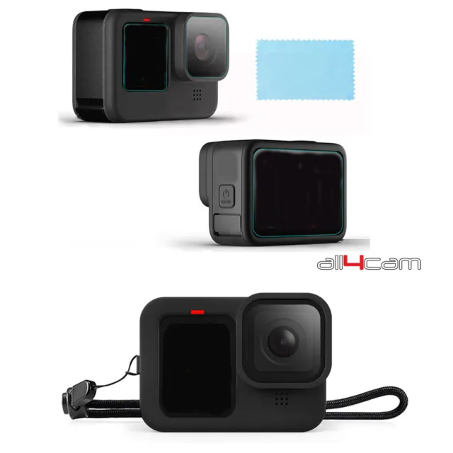Pour GoPro Hero 9 Souple Silicone Housse Et Verre Trempé Écran Protection