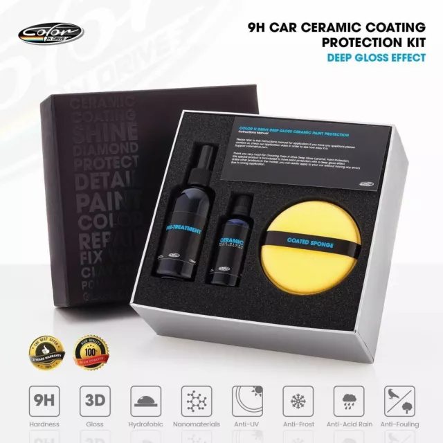 9H Car Ceramic Coating Paint Protection Kit - Color N Drive Deep Gloss
