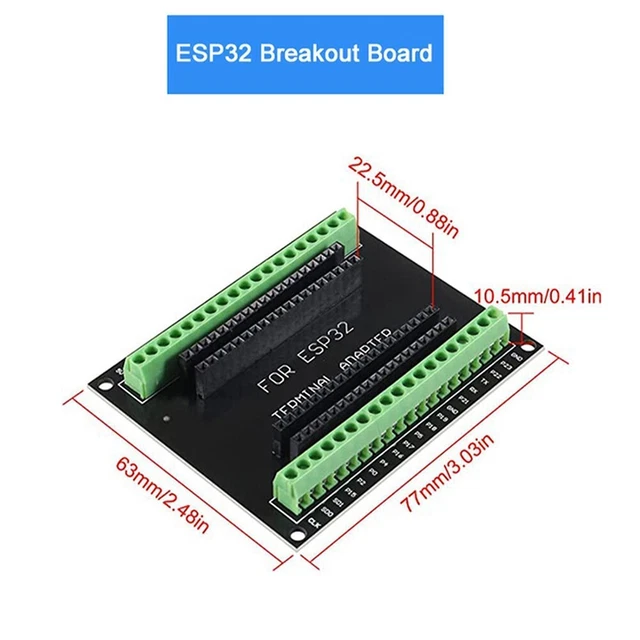 ESP32 Breakout Board Binghe 2 Pièces - Carte Extension GPIO 1-en-2 Espacement 22.5mm Compatible ESP32 38 Broches