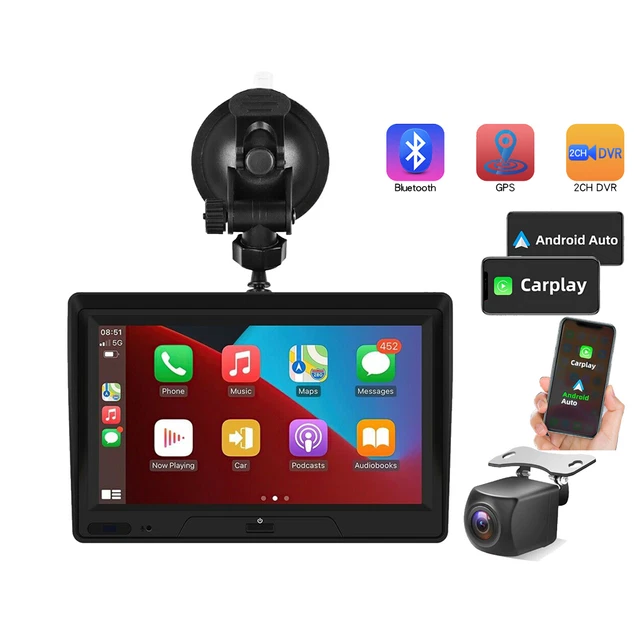 7& CAR PORTABLE Wireless CarPlay Android Auto Tablet Multimedia