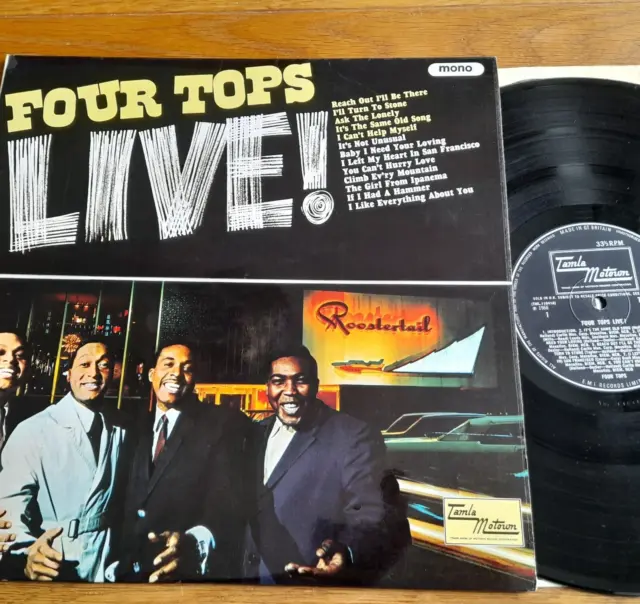 Four Tops  -  Live !   -  UK Tamla Motown LP  MONO  -  TML  11041  -  Ex / Ex