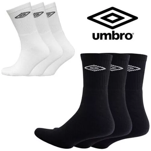 Umbro Calcetines Hombre 3 Pares Ligero Algodón Botas Mujer Trabajo SPORTS Crew