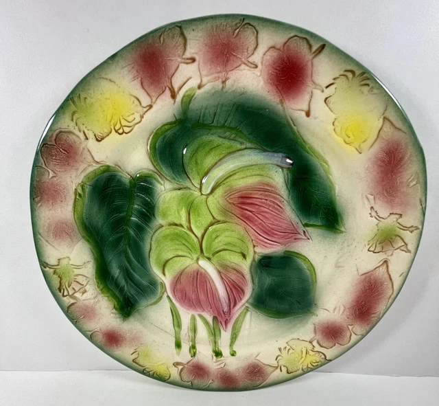 Kani Of Hawaii Sandy Sater Anthurium Flower 10" Plate Hula Dancers
