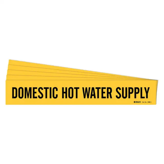 BRADY 7089-1-PK Pipe Marker,Domestic Hot Water Sup.,PK5