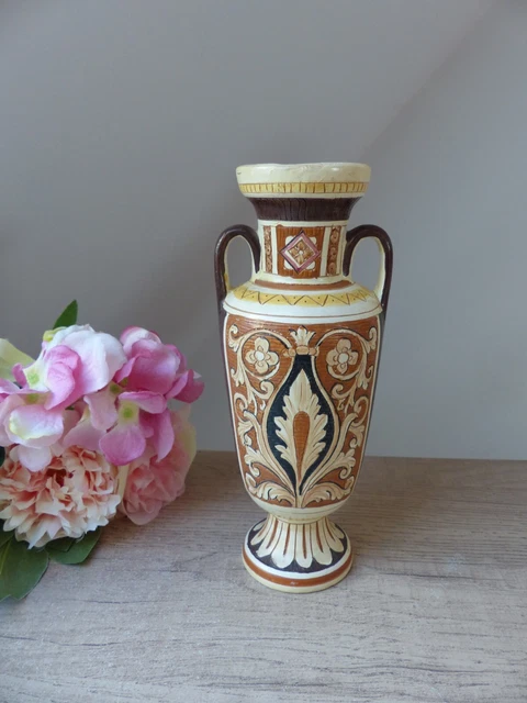 ② Vase ancien Deruta Italy - design égyptien peint à la main