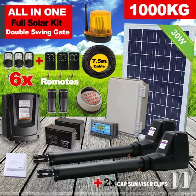 RITROX Farm Full Solar Powered Double Swing Gate Opener 6x Remote Keypad AU