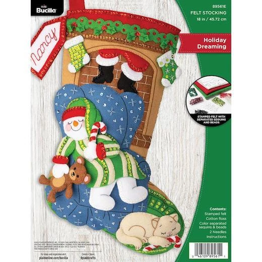 Bucilla 18" Felt Christmas Stocking Kit - Holiday Dreaming