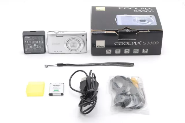 [MINT in Box] Nikon Coolpix S3300 Silver 6x Zoom 16.0MP Digital Camera JAPAN