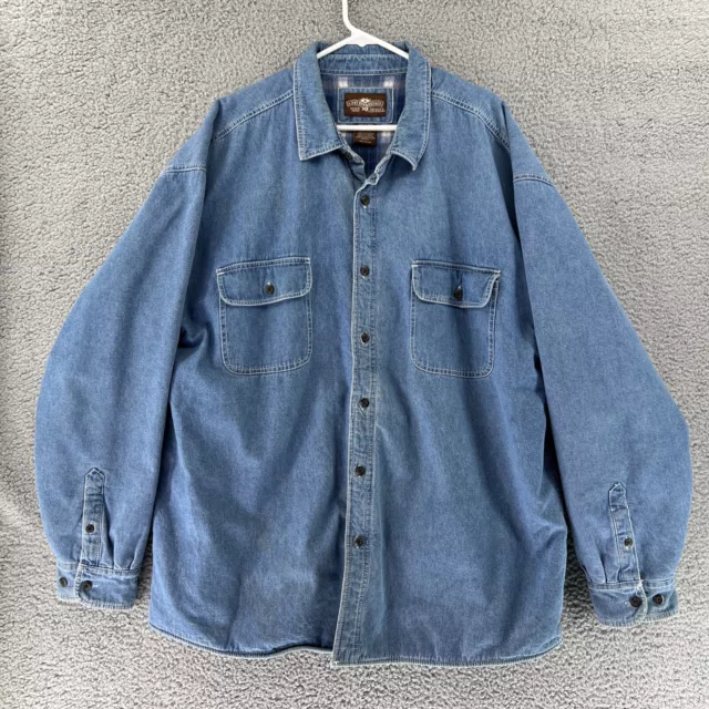 Levi's Men's Fleece Lined Denim Button Shirt Xxl Light Blue Read