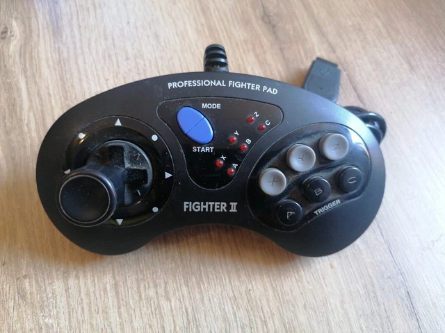 Manette 6 Boutons Pour Sega Genesis AsciiPad SG-6 Par ASCII - Noire