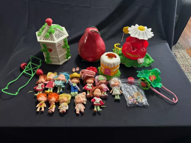 Vintage Strawberry Shortcake Dolls Lot Clothes and Accessories