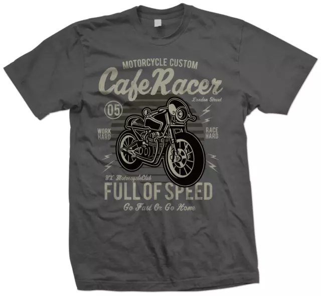 Cafe Racer Custom Motorcycle T Shirt - Go Fast or Go Home - Biker T Shirt