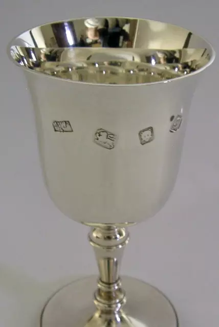 SUPERB MINT SOLID STERLING SILVER GOBLET CHALICE CUP 1973 BARWARE 107g