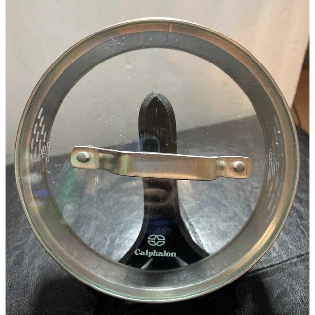 Calphalon 0813415 Glass Steel Replacement Pot Strainer Lid Steel Handle 6 3/8 in