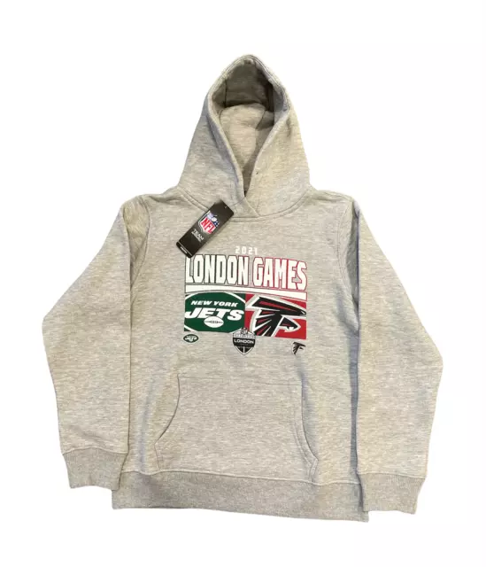 London Games NFL Hoodie (Größe 8-9y) Kinderjets vs Falken Top - Neu