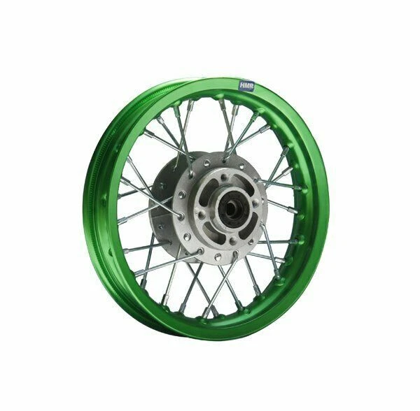 HMParts Pit Bike Dirt Cross Cerchio Alluminio Anodizzato 10 Pollici Ant. Verde