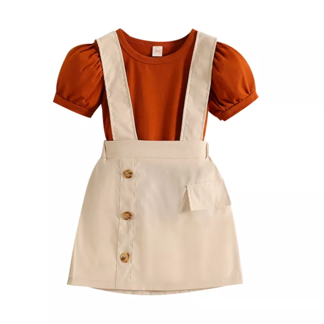 UK Baby Girls Toddler T shirt Tops + Short Pants Kids Outfits Summer Clothes Set