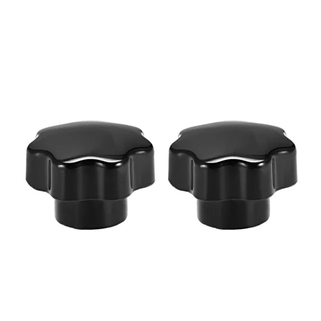 2 Pcs Star Knob Grip Handle M10 Diameter Brass Insert Female Threaded Black