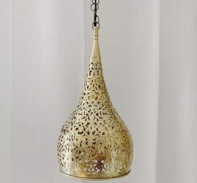 Moroccan Pendant Light , Moroccan Lamp, Pendant Lights Brass Closed Bottom