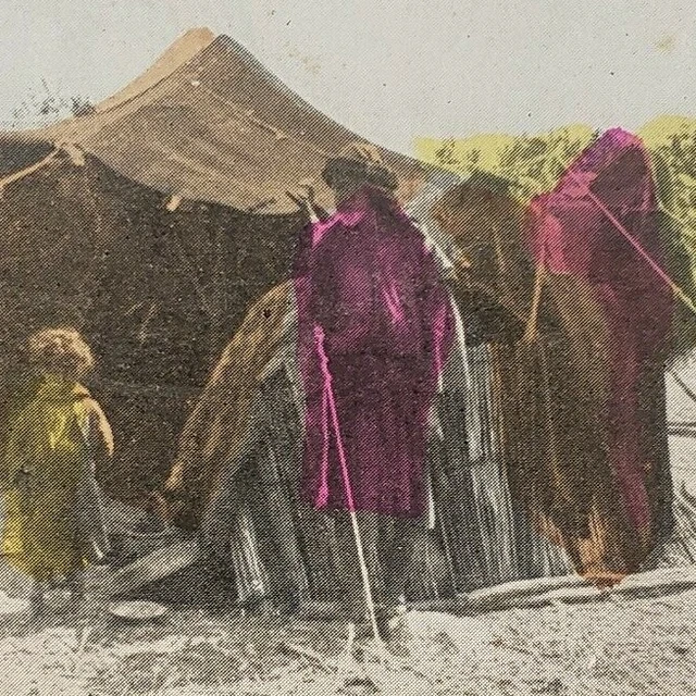Bedouin Camp Capernaum Palestine Stereoview c1905 Tent Antique Camping Art F31