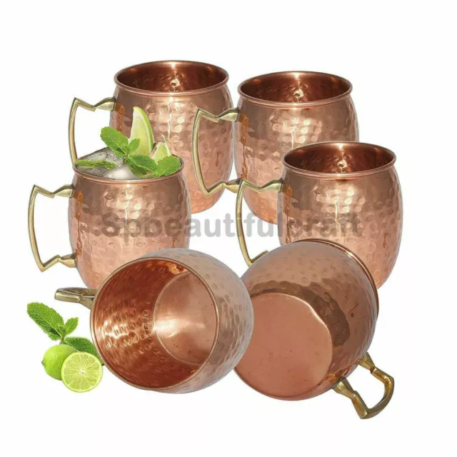 Pure Copper Moscow Mule Mug Hammered Brass Handle Drinking Cup Health Benefits