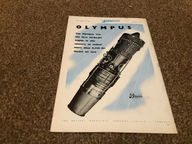 Ac66 Advert 11X8 Bristol Aeroplane Co Ltd. Olympus First Turbo Jet Engine