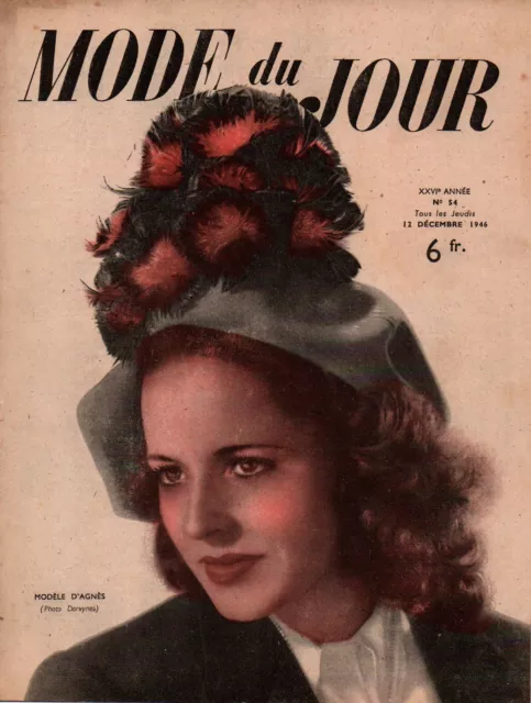 Französisches Modemagazin - MODE DU JOUR Nr. 54 - 12. Dezember 1946 - Agnès