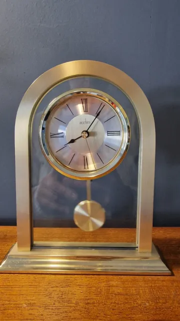 Acctim Clocks Acctim Gold  Finish Quartz Mantle Clock Pendulum Colney