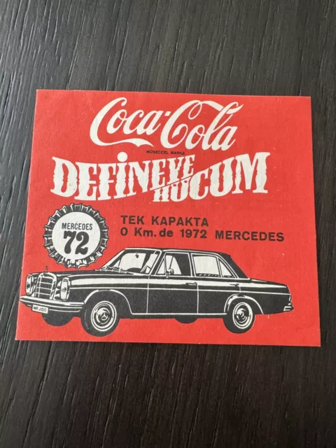 1972 Coca Cola Advertising Turkish Leaflet - Mercedes Lottery