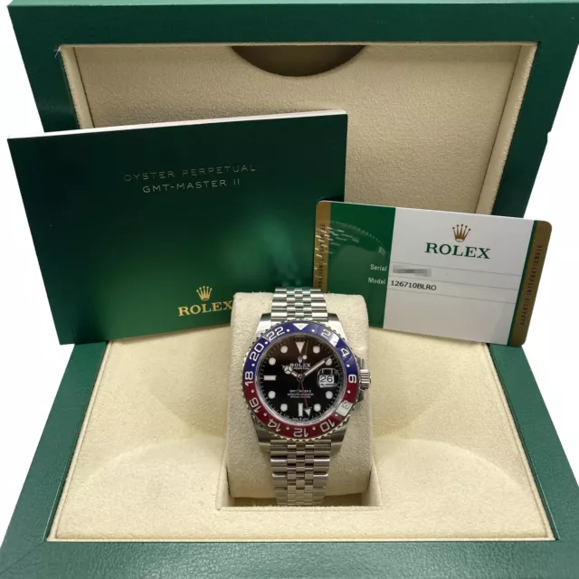 ROLEX GMT Master II Pepsi 126710BLRO Acier Noir Cadran Montre Automatique B&p EUR 25.686,96