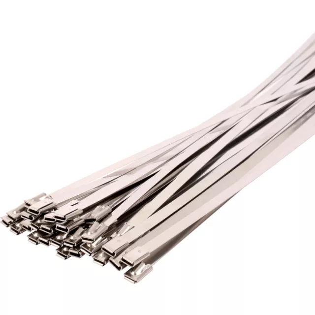 HEAVY QUALITY STAINLESS STEEL METAL CABLE ZIP TIE TIES WRAP - 200mm x 4.6mm