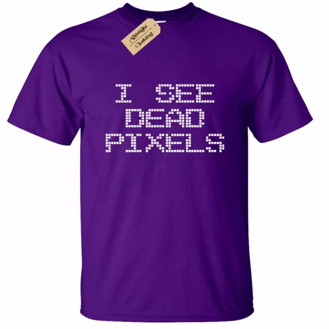 KIDS BOYS GIRLS I see dead pixels T Shirt Funny geek nerd graphics gamer pc