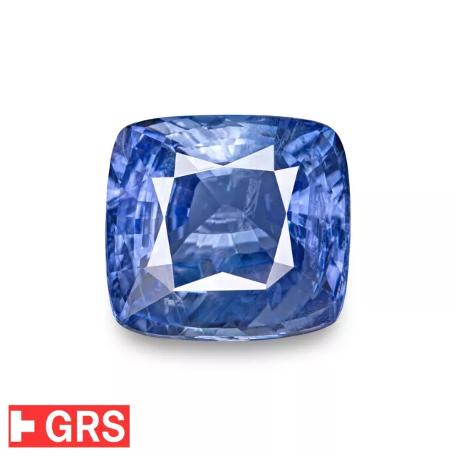 GRS Certified CEYLON Blue Sapphire 10.07 Ct. Natural Untreated CUSHION Large