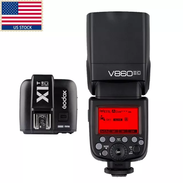 US Godox V860II-C 2.4G E-TTL Li-on Battery Flash Speedlite+Trigger for Canon EOS