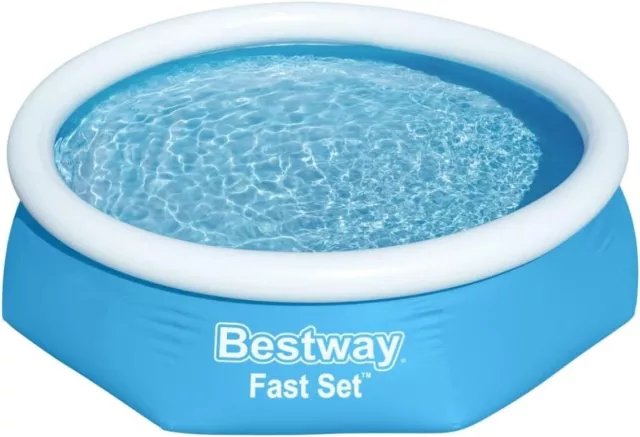 Bestway Inflatable Swimming Pool 8ft x 24" Fast Set Round Garden Kids Paddling