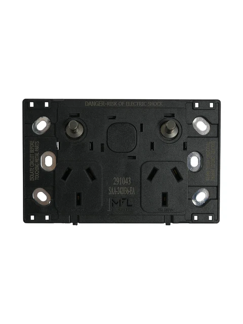 BEACON LIGHTING MFL Forge Modern Twin GPO with Extra Switch in Aged ...