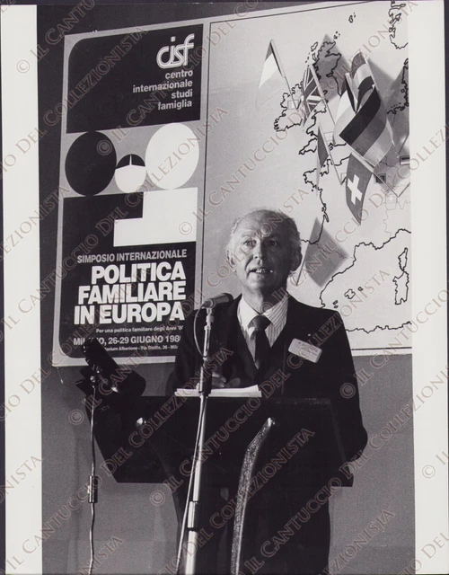1980 MILANO Frans van Mechelen Convegno Politica Familiare Europa CISF Foto