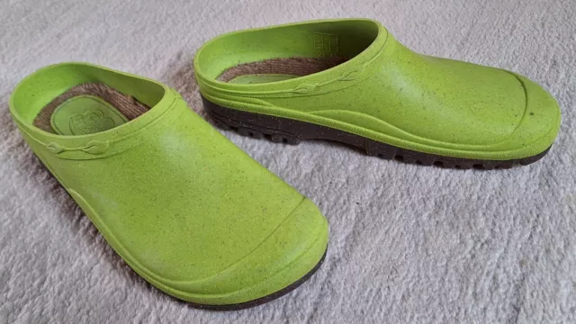 Gartenclogs limone 43/44 ÖKOLOGISCH Naturkautschuk, Recycling-Gummi, Jute-Leinen