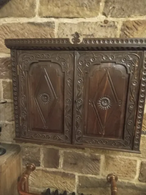 18th Century Antique pear wood Wall Cupboard