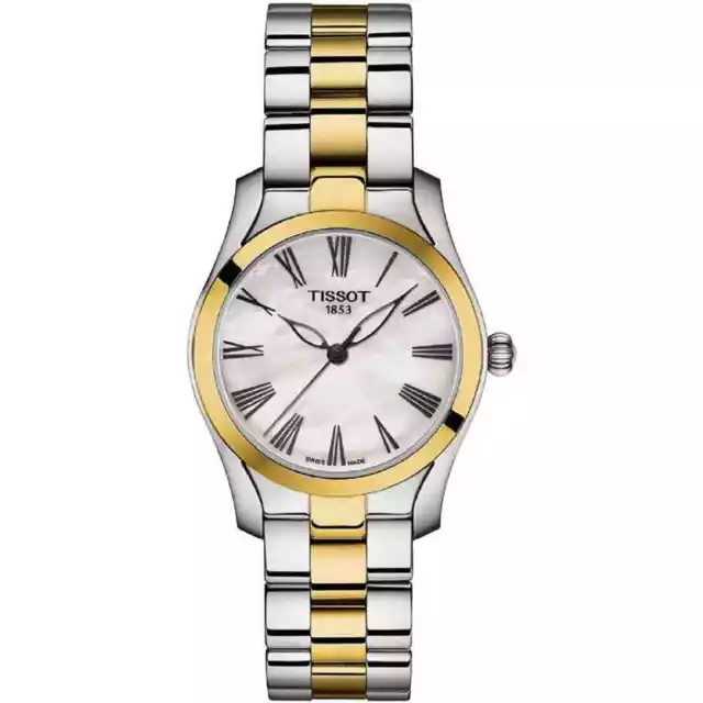 Tissot Women's T-Wave SS Dress Watch Grey|Yellow Gold T1122102211300