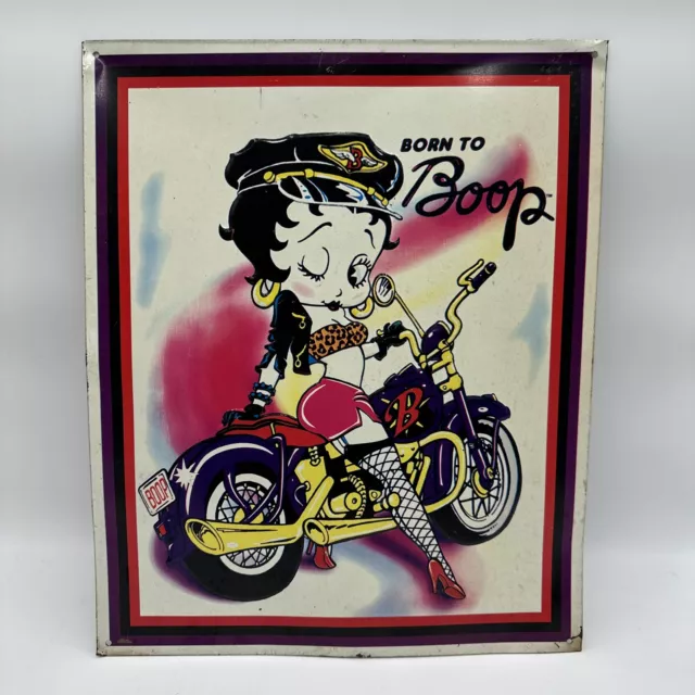 1996 Born to Boop Metal Sign Betty Boop Tin King Features