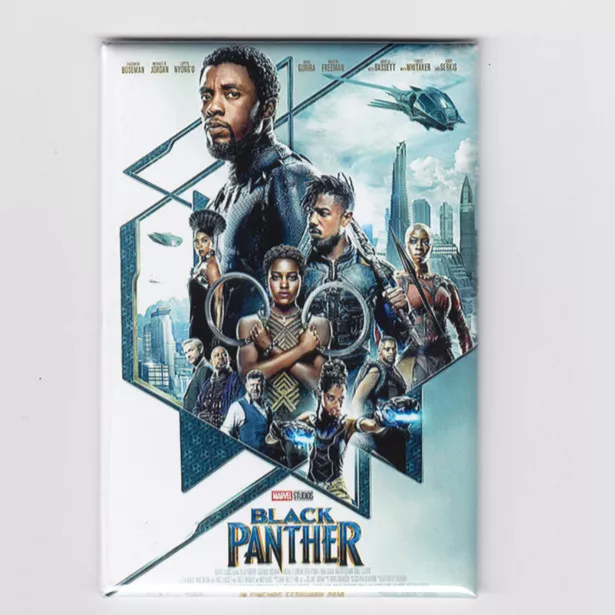 BLACK PANTHER / CAST - 2"x3" MOVIE POSTER MAGNET (wakanda forever marvel 2018)