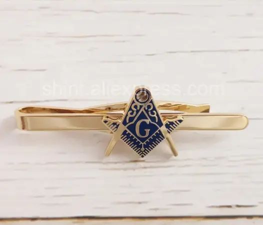 Free Mason Tie Clip Gold plated Masonic Rare